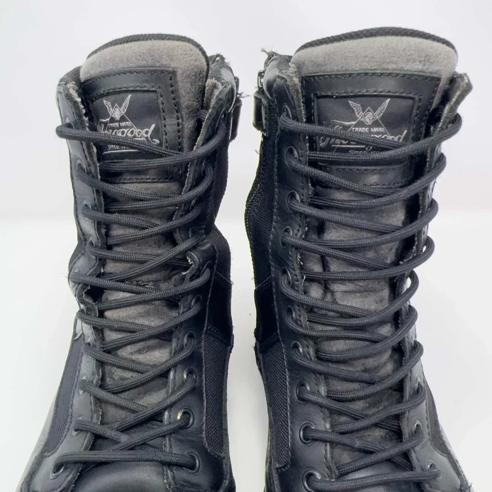 Thorogood 834-6889 Tactical Duty Boots Mens 9M Black Leather Side Zip Waterproof